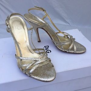 Dolce & Gabbana Gold Strap Heels (36.5)